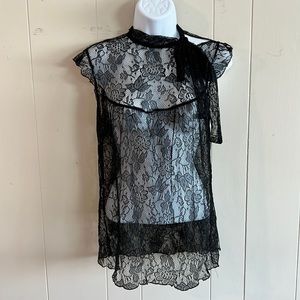 Black lace blouse